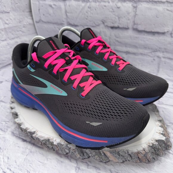 Brooks Ghost 15 Womens Sz 10.5 Grey Purple Running Shoes Sneakers 1203801B079 - Picture 4 of 12